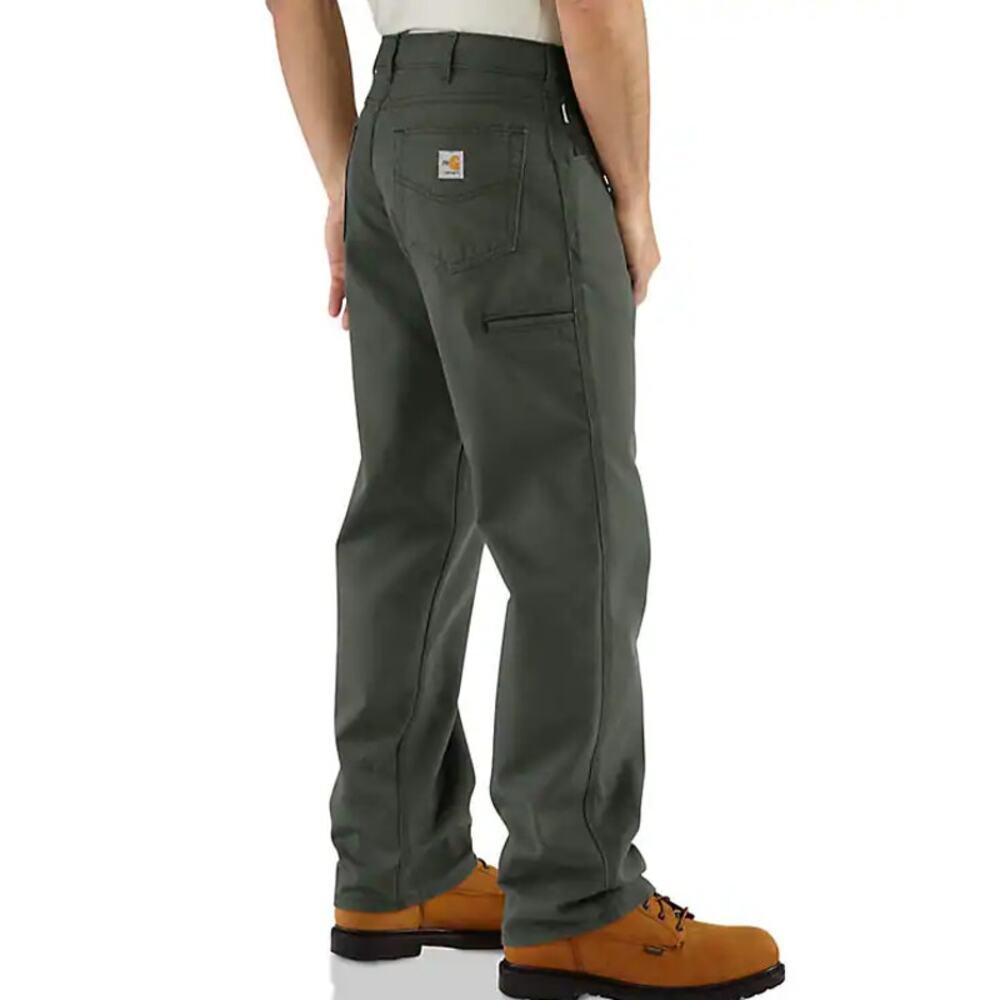 Carhartt Men's Moss Flame-Resistant Midweight Canvas Loose Fit Pant Size 34 - Picture 3 of 8